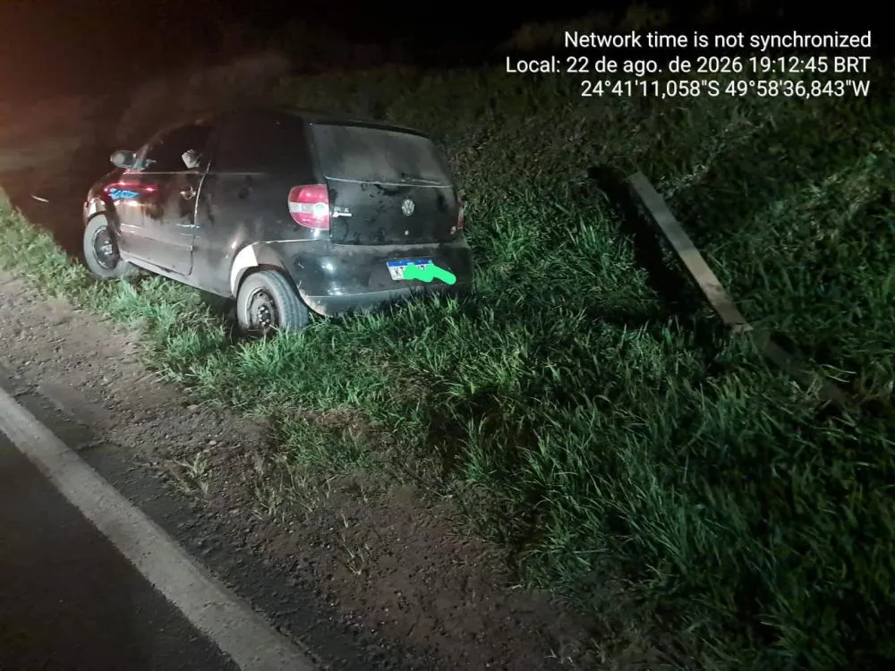 Motorista é detido após saída de pista na PR-151, em Castro
